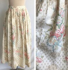 "Beautiful, high quality 1980's Ralph Lauren blue label (made in USA) cotton pleated floral skirt with pockets! This skirt has a cottagecore, yet preppy look to it in a lovely Victorian meets provincial print!  pockets are hidden at the side seams and the waistband buttons and secures with a metal bar and hook. Fabric is high quality and sturdy with nice structure.  Skirt is in excellent condition!  Label: Ralph Lauren - Made in USA - 4 - 100% Cotton Measurements: would best fit a modern size XS Pleated Floral Skirt, Cottagecore Skirt, Skirt Cottagecore, Skirt Preppy, Preppy Skirt, Floral Pleated Skirt, Preppy Look, Floral Print Skirt, Skirt With Pockets