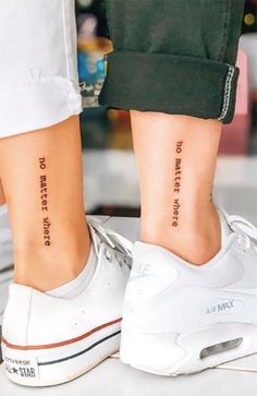 Distance Tattoos, Unique Small Tattoo, Matching Best Friend Tattoos, Bestie Tattoo, Inspiration Tattoos, Small Meaningful Tattoos, Mother Tattoos, Bff Tattoos, Matching Couple Tattoos