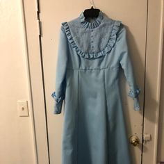 Light Blue Maxi Gown. Pretty Vintage Design With Buttons On The Top. Blue Maxi, Vintage Gowns, Maxi Gowns, Size 2, Vintage Designs, Light Blue, Wedding Dresses, Womens Dresses, Dresses