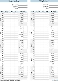 A free printable weight loss log that you can fold up and keep near the scale (or hidden in the cabinet) Diet Vegetarian, Healthy Weight, Log