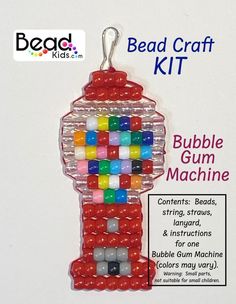 bead craft kit bubble gum machine ornament with instructions for making beads and stringing