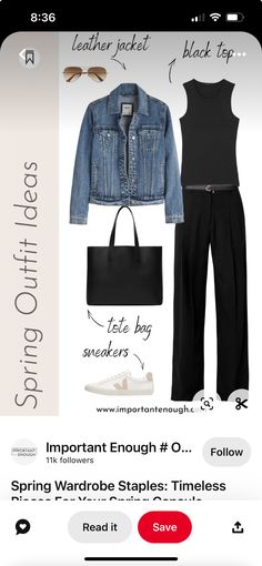 Spring Capsule, Spring Sneakers, Spring Capsule Wardrobe, Leather Jacket Black, Spring Wardrobe, Spring Outfit, Timeless Pieces, Capsule Wardrobe