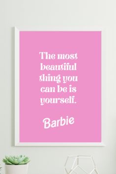 Printable wall art, barbie pink, barbie art, barbiecore, barbie inspired, pink background, barbie quote, pink wall decor, barbie movie, barbie gifts, barbie print, birthday barbie, christmas barbie Barbie Theme Poster, Diy Barbie Wall Art, Barbie Dream House Quotes, Barbie Wall Poster, Barbie Wall Art Decor, Barbie Home, Printable Barbie, Barbie Bday, Barbie Dollhouse