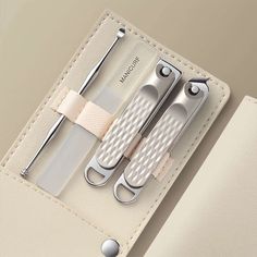 PRICES MAY VARY. 【Multifunctional Manicure Set】: The professional manicure set contains 7 tools, multifunctional, including hand care, foot care tools. 【High-quality manicure tools】: The nail kit are made of martensitic stainless steel, which is used to make tableware and surgical machinery. It is very strong and durable, and prevents rust and corrosion, so it is very safe and has no risk of infection. 【ELEGANT LOOK】: The nail clipper set comes with a synthetic leather case that simply opens wit Diagonal Nails, Nail Art Tool Kit, Mint Green Nails, Pink Manicure, Steel Nail, Glass Nails, Manicure Kit, Manicure Set, Cool Nail Designs