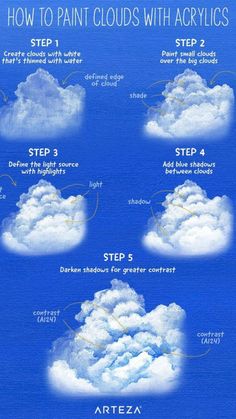 how to paint clouds with acrylics step - by - step guide for beginners