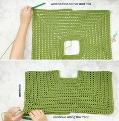 the crochet bag is being worked on