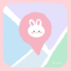 a pink pin with a bunny on it