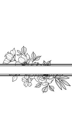 two black and white floral borders with flowers on each side, one is blank for text