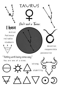 the zodiac symbols and their meanings are shown in black and white, as well as an image