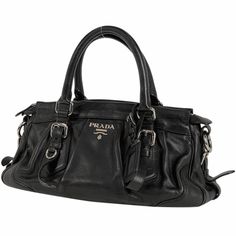 Prada Handbag 2way Shoulder Bag Leather Nero Black Width Approximately 34.5cm Height Approximately 19cm Depth Approximately 11cm Black Prada Bag, Prada Black Bag, Black Prada Handbag, Prada Re Edition 2000 Bag, Black Prada Crossbody Bag, Prada Black Leather Shoulder Bag, Dream Accessories, Prada 1995 Bag, Prada Handbag