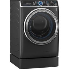 the front load washer is shown in black