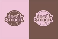 two different logos with the words doee maga and doee maga on them