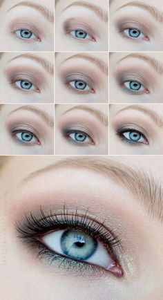 So ein einfacher Look, aber trotzdem so hübsch,  #einfacher #hubsch #makeuptutorial #trotzdem Makeup Easy, Beauty Make-up, Make Up Tutorials, Colorful Eye Makeup, Makeup Hacks, Blue Makeup, Blue Eye Makeup