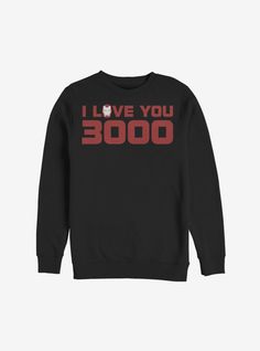 a black sweatshirt with the words i love you 30000 printed on it in red