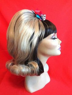 TRACY TURNBLAD WIG Drag Queen Wig Bow Not Included Hairspray 60s Beehive Brown Blond Two-Toned Black 60s Beehive, Halloween Burlesque, Tracy Turnblad, Hairspray Musical, 60's Party, Toned Hair, Big Curly Hair, Professional Stylist, Custom Wigs