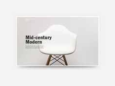 the mid - century modern book is displayed on a white background with an image of a chair