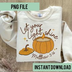 Halloween Christian, Let Your Light Shine, Christian Shirt, Christian Shirts, Mockup, Printed Items, Digital Download, Digital Prints, Let It Be