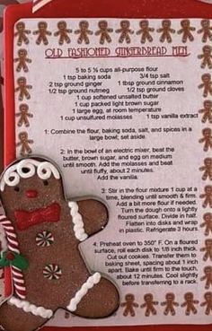 an old fashioned gingerbread mix recipe is displayed