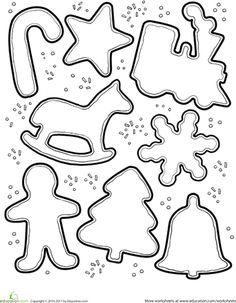 christmas cookie cutters are shown in black and white