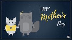 a mother's day card with two cats and a cat holding the hand of her baby