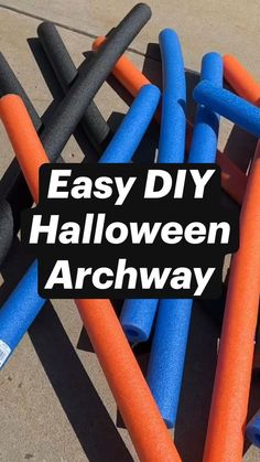 an easy diy halloween archway made out of plastic pipes and pipe cleaners