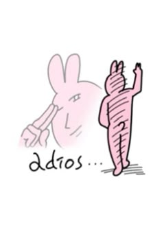 an image of a rabbit with the word adis in it's mouth and another bunny