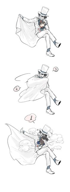 two drawings of people dressed in costumes and hats, one with a cape on his head