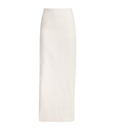 Find AEXAE Linen Column Maxi Skirt on Editorialist. With each piece designed in London, AEXAE has become renowned for its timelessly minimalist approach to dressing with decisive simplicity and purpose. Crafted from linen for a light feel, the pared-back column profile of this maxi skirt speaks for itself, acting as a clean-cut piece that lends itself to a myriad of styling options. White Linen Maxi Skirt, Linen Skirts, White Linen Skirt, White Long Skirt, White Maxi Skirts, Column Skirt, High Rise Skirt, Latest Skirts, Timeless Wardrobe