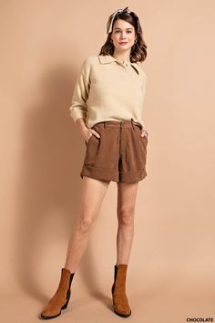 Description Jumpstart your holiday style with our Espresso Dream Corduroy Shorts. They come in a dreamy espresso color that will have you looking holiday-ready! Crafted from soft corduroy, these shorts feature cuffed legs, an elastic waist, and side and back pockets for maximum comfort and trendiness. Wear with a body suit and heels to dress it up, or a fun graphic tee to dress it down - either way, you'll be ready to slay the season! !!! Specs Self: 100% Polyester Unlined Hand wash cold Do Not Bleach Hang dry Fits true to size - model is wearing a small S (0-4), M (6-8), L (10-12) SKU#: IS-003333 Please note that all online inventory reflects inventory in store. Suit And Heels, Charles River, Corduroy Shorts, Flat Hair, Holiday Ready, Cool Graphic Tees, Holiday Style, Sweater Making, Body Suit