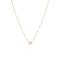 14k gold large 3 mixed diamond prong set necklace on a 16" chain SPECIFICS• 14k adjustable 16" chain• white diamonds .18 ctw Diamond Cluster Necklace, Delicate Fine Jewelry, Set Necklace, Ring Size Guide, Gold Chain Necklace, Diamond Cluster, White Diamonds, 14kt Gold, Bracelet Sizes