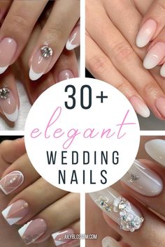 different wedding nail designs with the words 30 elegant wedding nails