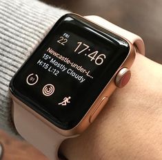 an apple watch displaying the time on its wrist