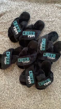 Relax at home in style. I can use your cheer team colors. I also have slippers for youth and adults in the colors of pink, red, black, cheetah and tye die. Casual Black Super Soft Slippers, Cheer Coach, Cheer Shirts, Cheer Team, Cheer Mom, Team Colors, Womens Slippers, Pink Red, Cheerleading