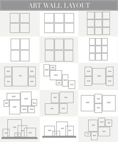 the different types and sizes of wall layouts for each room in an apartment or home