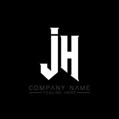 the jh logo is black and white, with an arrow in it's center