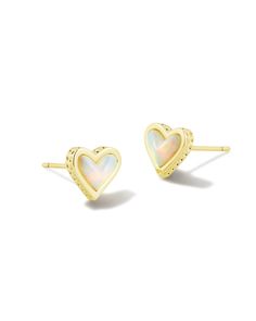 Earring Frame, Hoof Print, Matter Of Time, Kendra Scott Earrings, Heart Stud Earrings, Gold Stud Earrings, Sweet Heart, Gold Stud, Heart Studs