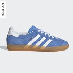 Brand New Nwt Adidas Gazelle Indoor Sneakers Blue Fusion Gum Sole Women’s Size 7 . Gorgeous! Tiktok Viral, Sold Out Everywhere. Never Worn And Box With Extra Laces Shown In Photos Included. Please Read Sizing Reviews, These Are Women’s Sizes. *Will Ship Same Day If Ordered Before 12pm Est M-Sat Excluding Holidays.* Classic Shoes For Everyday Style. From The '60s To Today, The Adidas Gazelle Indoor Shoes Have Been A Style Staple With Plenty Of Personality. This Pair Continues The Legacy With A Gu Adidas Gazelle Indoor, Bold Shoes, Indoor Shoes, Adidas Sneaker, Adidas Blue, Cloud White, Sneakers Blue, Classic Shoes, Adidas Gazelle