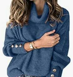 Sovelen Women's Oversized Turtleneck Chunky Pullover Sweaters Cowl Neck Long Sleeve Winter Slouchy Loose Knit Sweaters Outfit Saco Azul, Chunky Pullover Sweater, Chunky Turtleneck, Chunky Turtleneck Sweater, Oversized Turtleneck, Loose Knit Sweaters, Cowl Neck Long Sleeve, Style Japonais, Long Sleeve Pullover Sweater