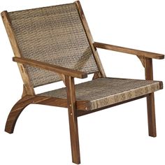 a chair made out of wood and wicker