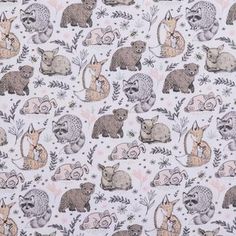 an animal print fabric with various animals on it