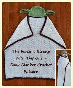 the force is strong with this one - baby blanket crochet pattern, includes an ornament