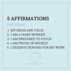 five affirmations for today