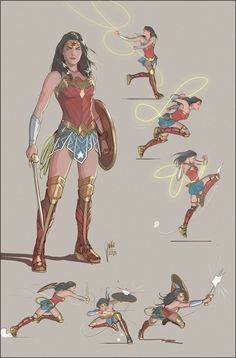 the concept art for wonder's new costume