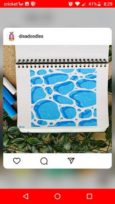 an image of a notepad with blue watercolors on it and the text disavoodleles