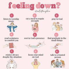 a poster with instructions on how to feel down