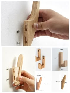 the wooden pegs are attached to the wall