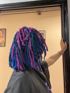 Split Dyed Locs, Light Purple Locs, Rainbow Locs, Lavender Locs, Purple Locs, Colored Locs Black Women Purple, Black And Purple Locs, Blue And Purple Locs