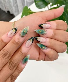 Green Baddie Nails, Cosmic Nails, Blue Prom Nails, Horror Nails, Sunflower Nails, Simple Gel Nails, Minimal Nails, Nail Art Designs Videos, Cute Gel Nails