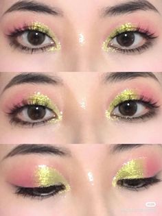 Christmas Eyeshadow, Pink Eye Makeup, Cute Eye Makeup, Green Makeup, Makijaż Smokey Eye