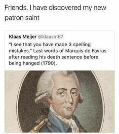 an image of thomas washington on twitter with caption that reads friends, i have discovered my new patron saint